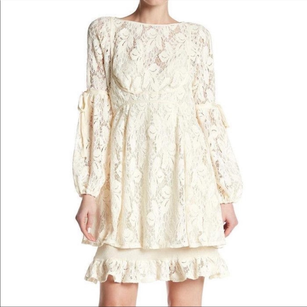 Free People Lace Cream Dress